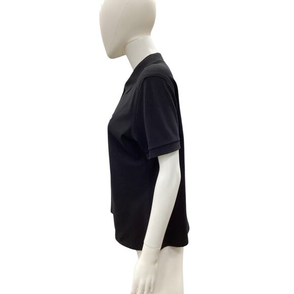 Burberry T-Shirt Women’s Size XL Classic Polo Embroidered Logo 98% Cotton Black - Picture 3 of 5